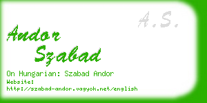 andor szabad business card